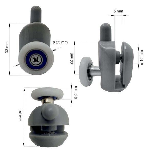 Mereo Mereo, Colier inferioare pentru cabine de duș, set de 4, MER-CKND183K