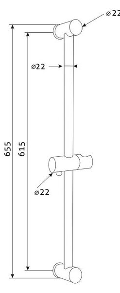 Mereo Mereo, Suport de duș glisant 65,5 cm, MER-CB910B