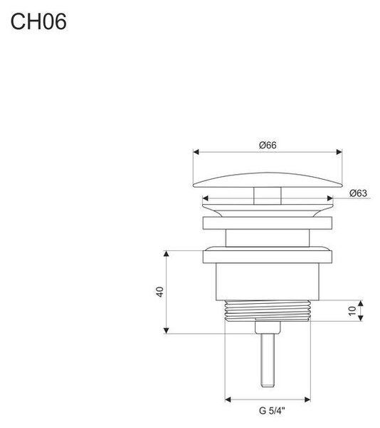 Mereo Mereo, priză neînchisă integral din metal fără preaplin, crom. alamă, ø 5/4", MER-CH06
