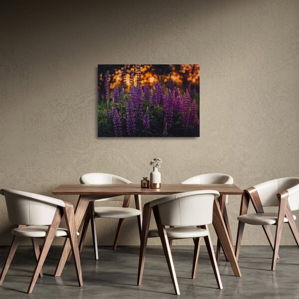 Tablou pe sticlă - Flori de lupin (70x50 cm)