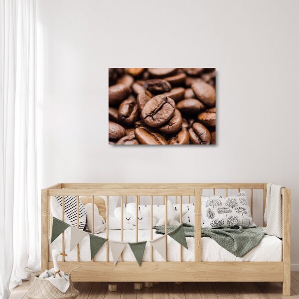 Tablou pe sticlă - Boabe de cafea (70x50 cm)