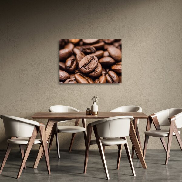 Tablou pe sticlă - Boabe de cafea (70x50 cm)