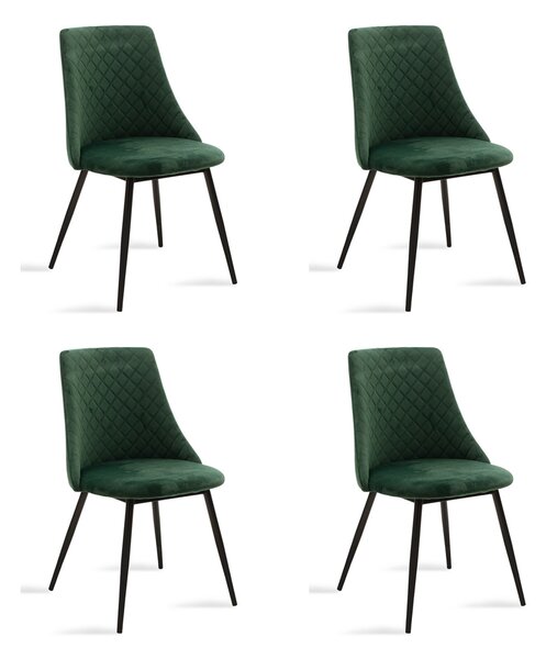 Set 4 Scaune Bucatarie/Dining Grysell Catifea Verde