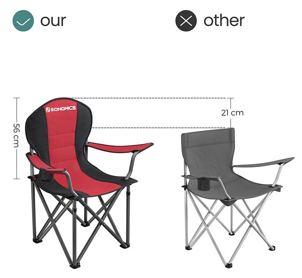 Scaun de camping Songmics Albastru 92x57x104 cm