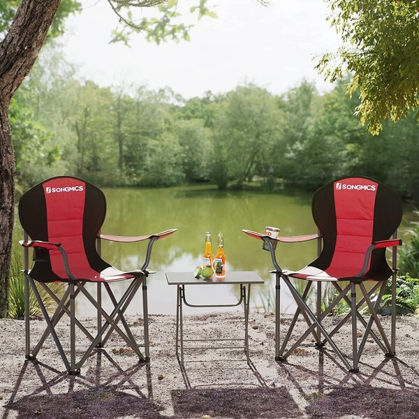 Scaun de camping Songmics Albastru 92x57x104 cm
