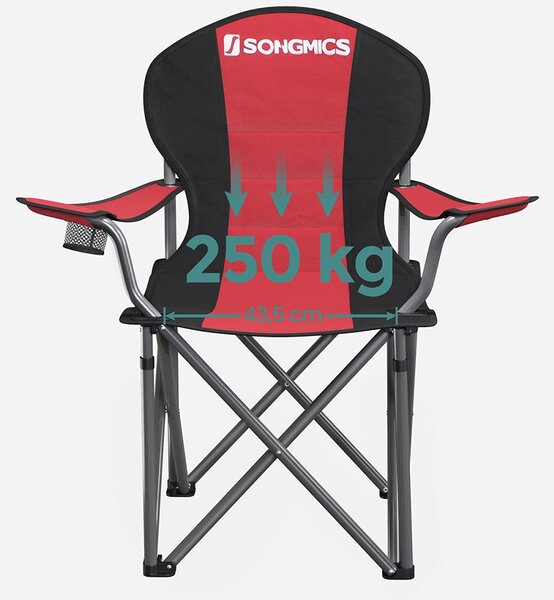 Scaun de camping Songmics Albastru 92x57x104 cm