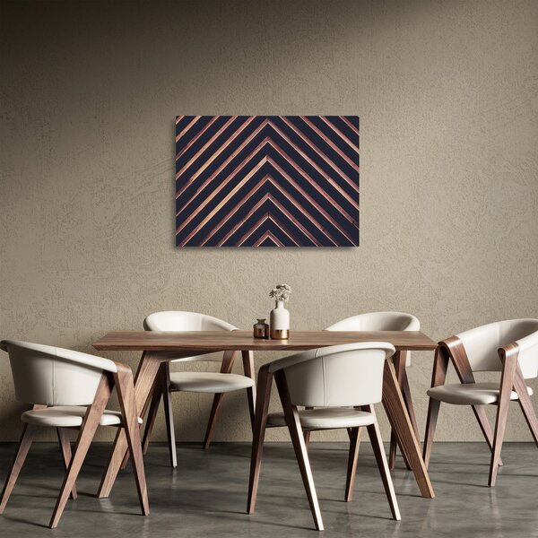 Tablou pe sticlă - Motiv de lemn pe fond negru (70x50 cm)