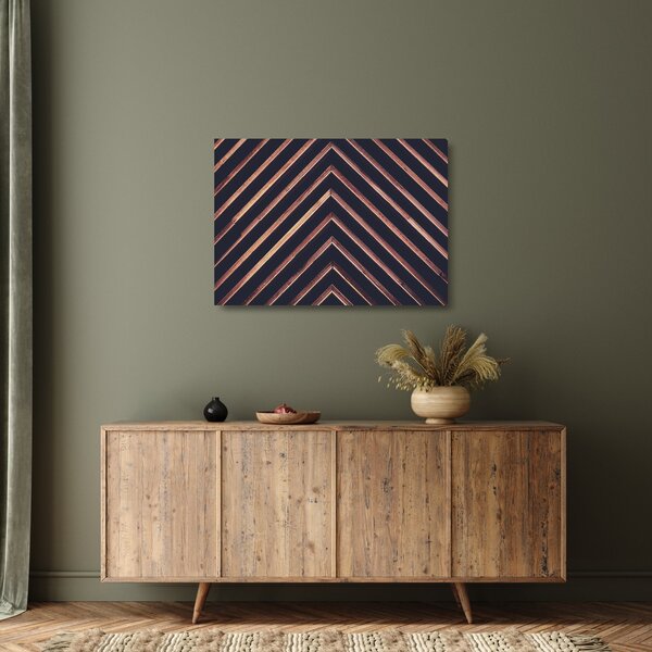 Tablou pe sticlă - Motiv de lemn pe fond negru (70x50 cm)