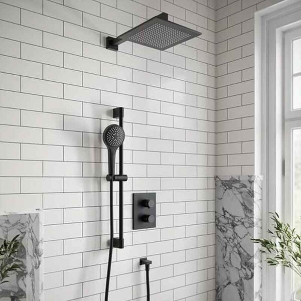 Cap de duș Villeroy&Boch, Universal Showers, pătrat, 25 x 25 cm, negru mat