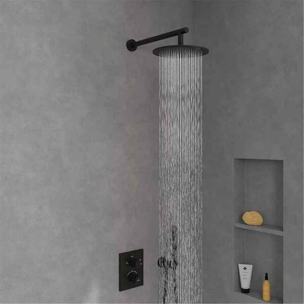 Cap de duș Villeroy&Boch, Universal Showers, Ø25 cm, negru mat