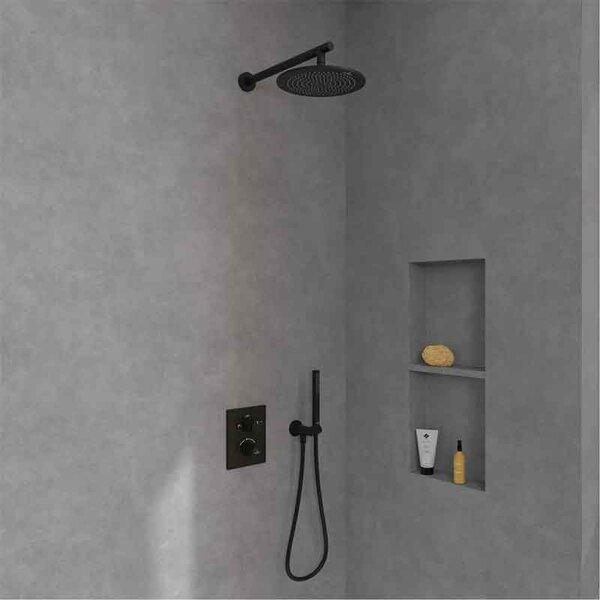 Cap de duș Villeroy&Boch, Universal Showers, Ø25 cm, negru mat
