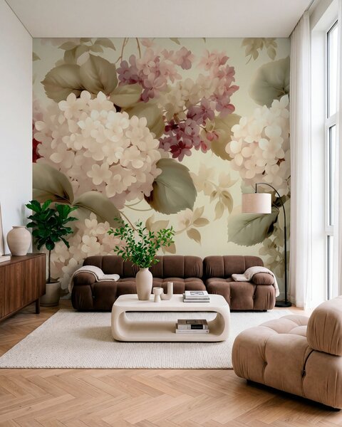 Tapet Flori de hortensie, Fototapet Flori, w05436 : Uwalls.ro
