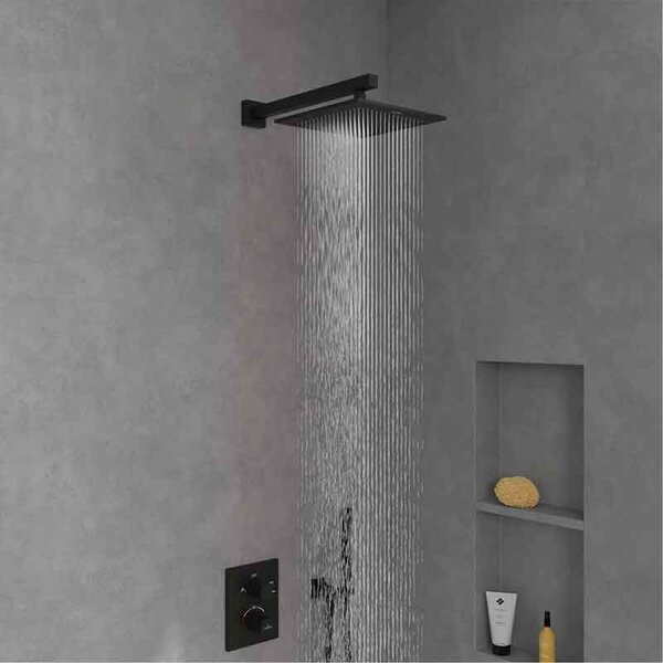 Cap de duș Villeroy&Boch, Universal Showers, pătrat, 25 x 25 cm, negru mat