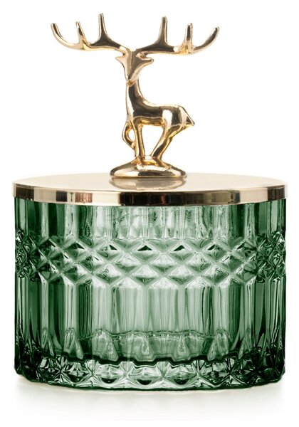 Cutie de bijuterii din sticla verde, DEER LOW