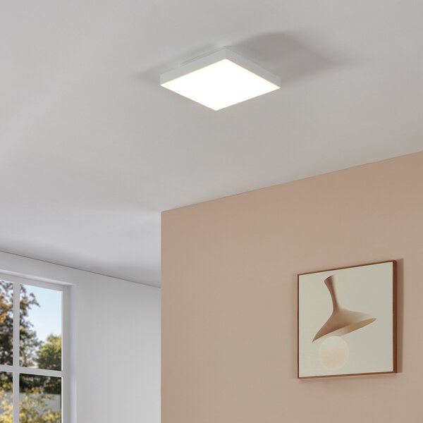 EGLO connect Turcona-Z LED plafonieră cu 30x30cm, reglabil, Alb, Camera de zi / sufragerie, Plastic