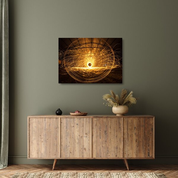 Tablou pe sticlă - Disc luminos (70x50 cm)