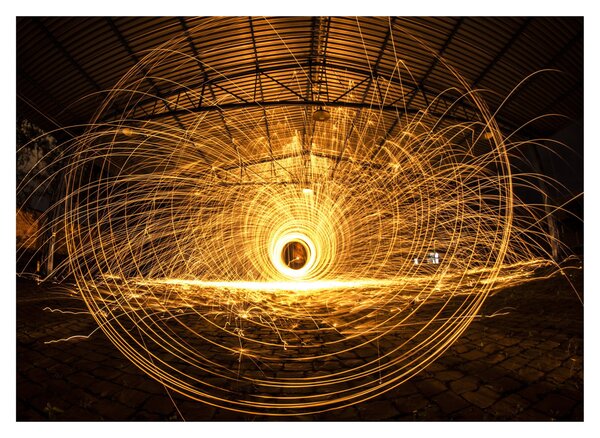 Tablou pe sticlă - Disc luminos (70x50 cm)