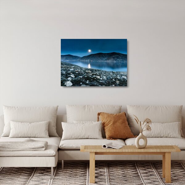 Tablou pe sticlă - Islanda noaptea (70x50 cm)