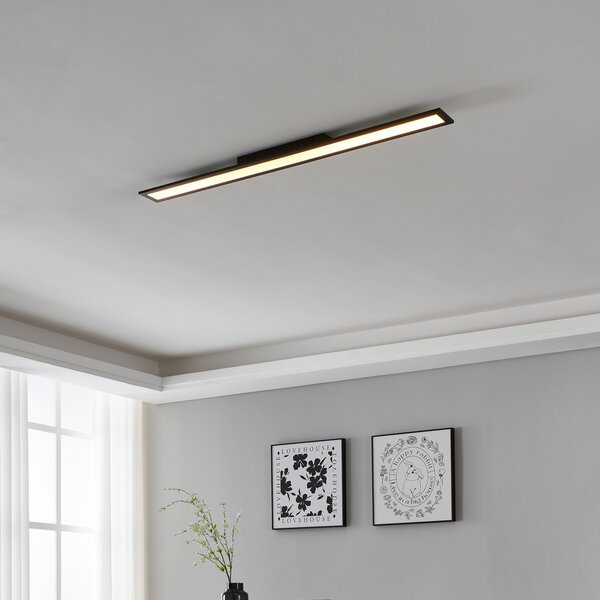 EGLO connect Salobrena-Z Plafonieră cu LED, 120x10cm, negru, reglabil, Negru, Camera de zi / sufragerie, Metal, Modern