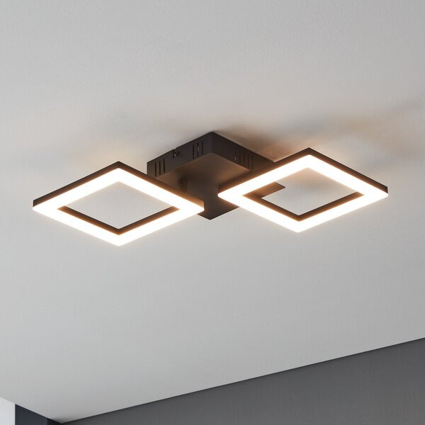 EGLO connect Paranday-Z plafonieră LED 2 bec 47cm, reglabil, Negru, Camera de zi / sufragerie, Metal, Modern