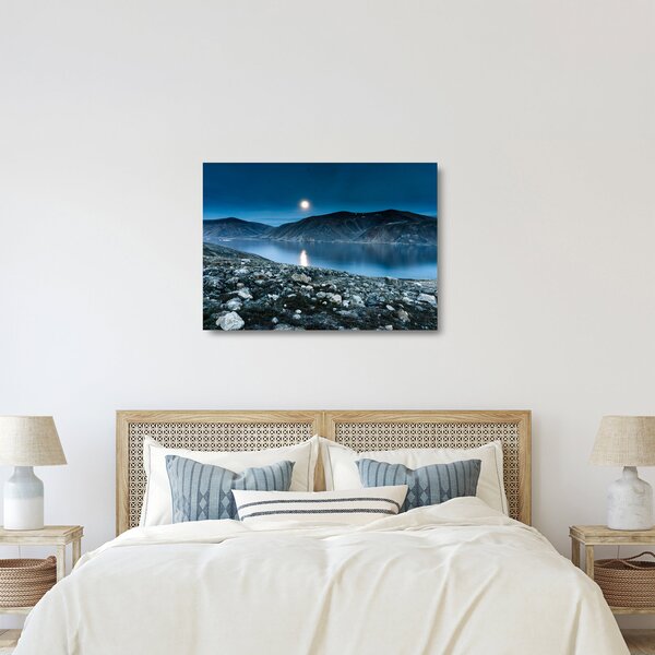 Tablou pe sticlă - Islanda noaptea (70x50 cm)