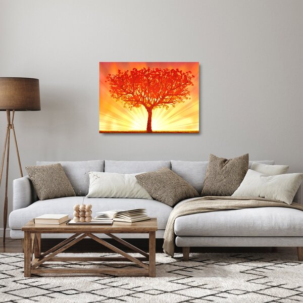 Tablou pe sticlă - Copac în lumina soarelui (70x50 cm)