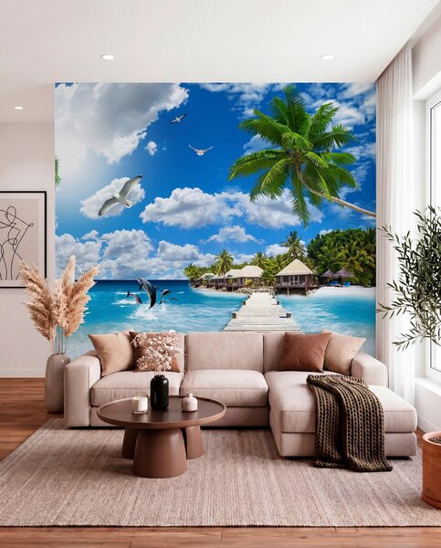Tapet Insula Paradise, Fototapet Marea, u06969 : Uwalls.ro