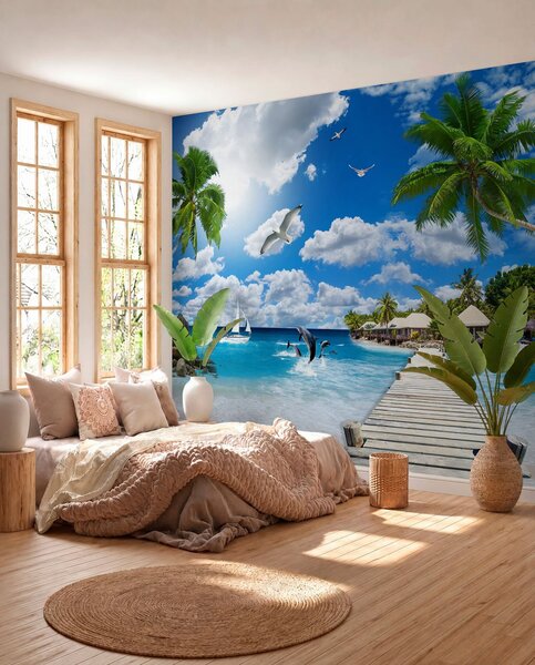 Tapet Insula Paradise, Fototapet Marea, u06969 : Uwalls.ro