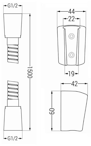 Accesorii Mexen - Set de duș manual 1 punct R-40, alb, 785406052-20