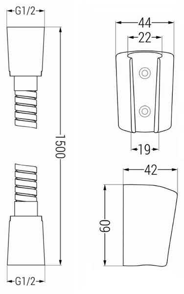 Accesorii Mexen - Set de duș manual 1 punct R-40, negru, 785406052-70