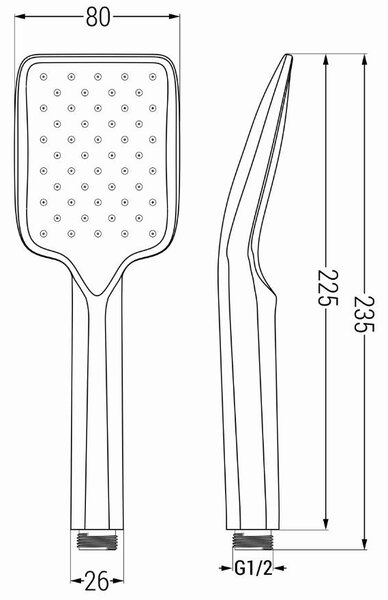 Accesorii Mexen - Set duș de mână cu 1 punct R-62, negru, 785626052-70