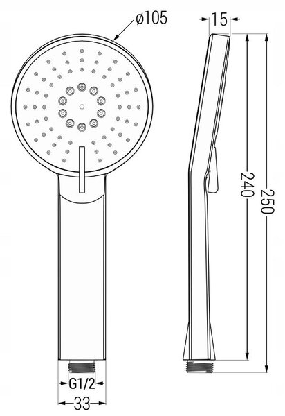 Accesorii Mexen - Set de duș manual 1 punct R-40, negru, 785406052-70