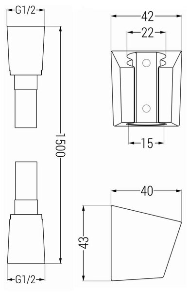 Accesorii Mexen - Set de duș manual 1 punct R-45, negru, 785456052-70
