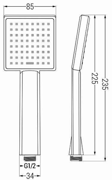 Accesorii Mexen - Set de duș manual 1 punct R-45, negru, 785456052-70
