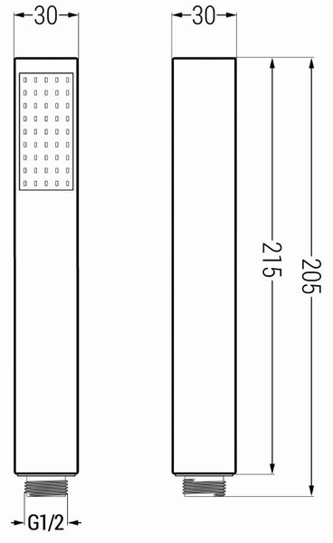 Accesorii Mexen - Set duș de mână cu 1 punct R-77, negru, 785775053-70