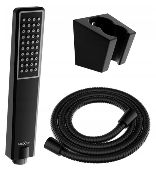 Accesorii Mexen - Set duș de mână cu 1 punct R-72, negru, 785726053-70