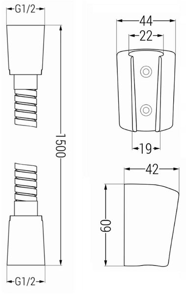 Accesorii Mexen - Set duș de mână cu 1 punct R-62, crom, 785626052-00