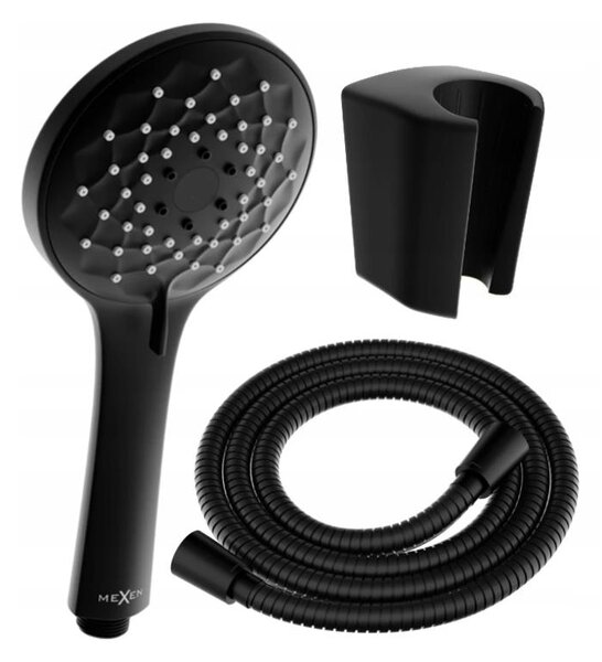 Accesorii Mexen - Set duș de mână cu 1 punct R-74, negru, 785746052-70