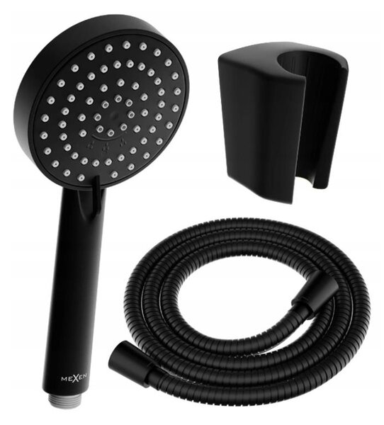Accesorii Mexen - Set duș de mână cu 1 punct R-75, negru, 785756052-70
