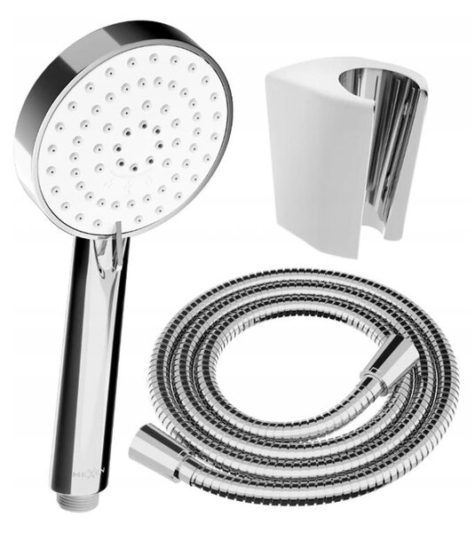 Accesorii Mexen - Set duș de mână cu 1 punct R-75, crom / alb, 785756052-02