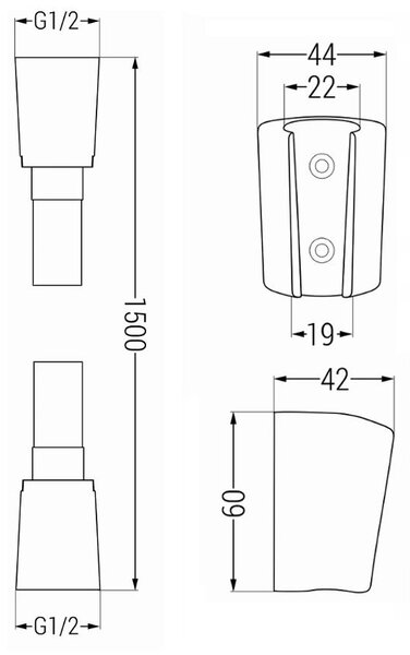 Accesorii Mexen - Set duș de mână cu 1 punct R-75, crom / alb, 785756052-02