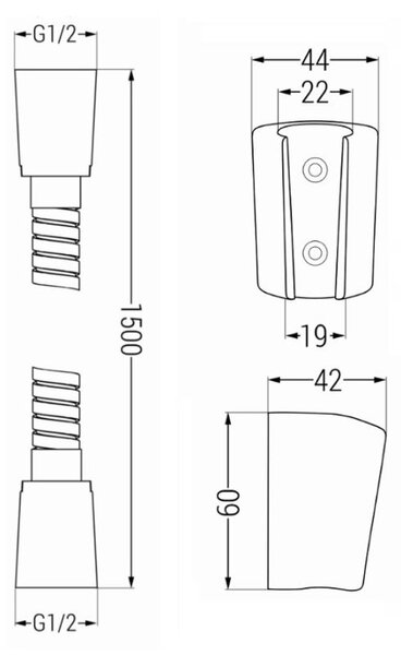 Accesorii Mexen - Set duș de mână cu 1 punct R-77, crom, 785776052-00