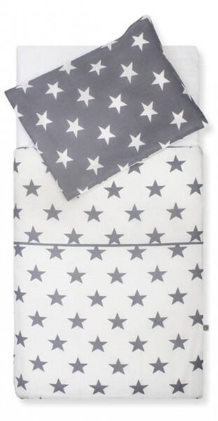 Set lenjerie Jollein 120x150cm Little star gri