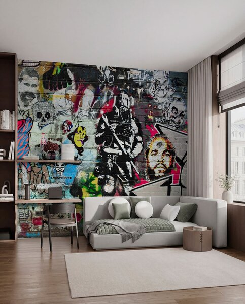 Tapet Graffiti, artă și fonturi, Fototapet pentru camera unui adolescent, Fototapet pentru camera unui adolescent, u12434 : Uwalls.ro