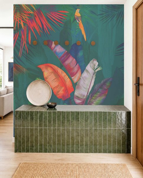 Tapet Frunziș colorat din junglă, Fototapet Natură, u50468v2 : Uwalls.ro