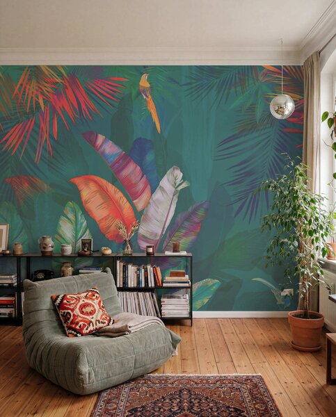 Tapet Frunziș colorat din junglă, Fototapet Natură, u50468v2 : Uwalls.ro