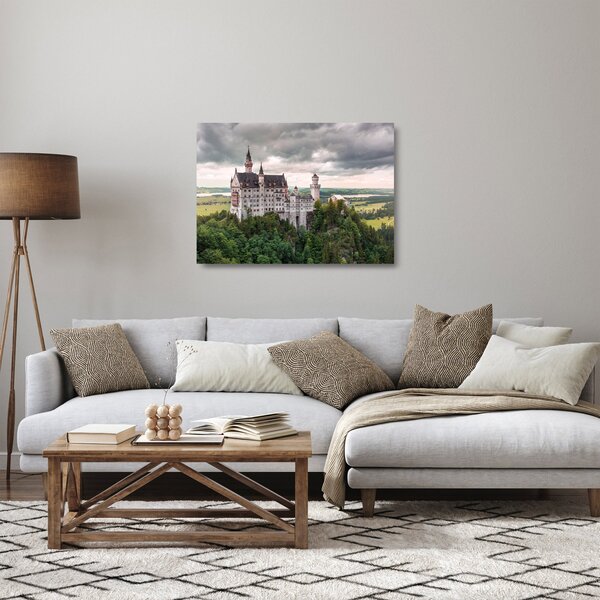 Tablou pe sticlă - Castelul pe stânci (70x50 cm)