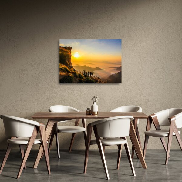 Tablou pe sticlă - Ceața de dimineață în vale (70x50 cm)