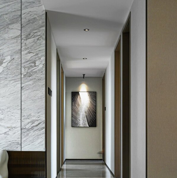 Spot retractabil, incastrat, fara rama VECTOR LIGHT negru LUXON