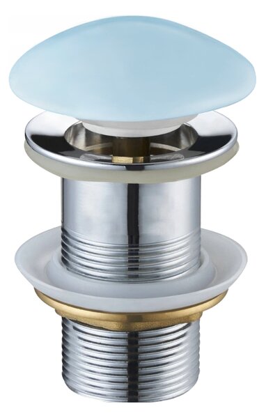 Dop de scurgere rotund pentru chiuveta Mexen tip ClickClack, fara preaplin, ceramica albastra mata, 79910-49
